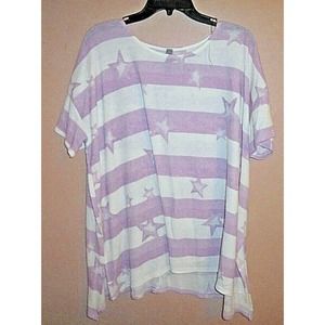 Women's size L/XL Honeyme Curvy Short Sleeve Star Top NWOT
